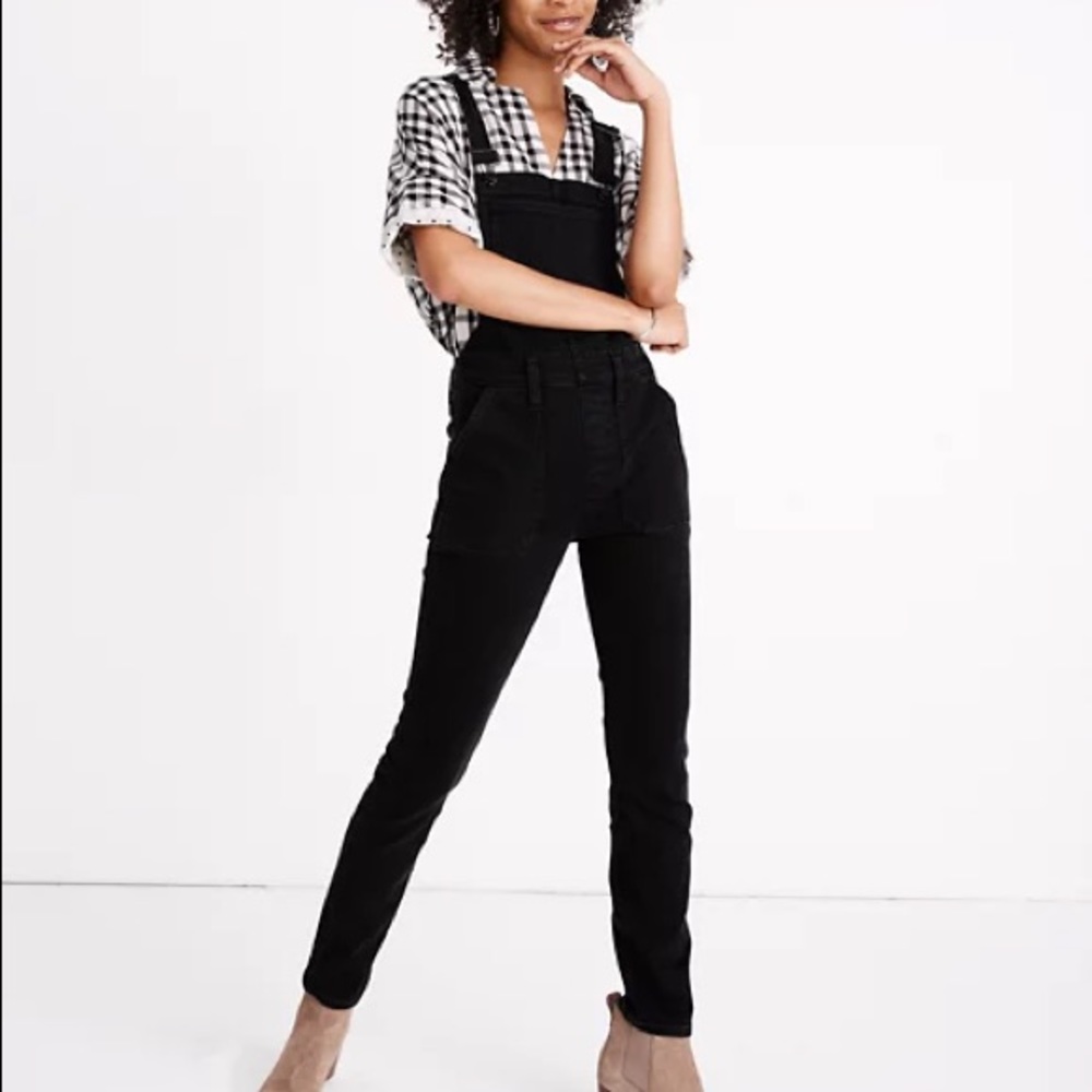 Madewell skinny denim overall in Lunar Black